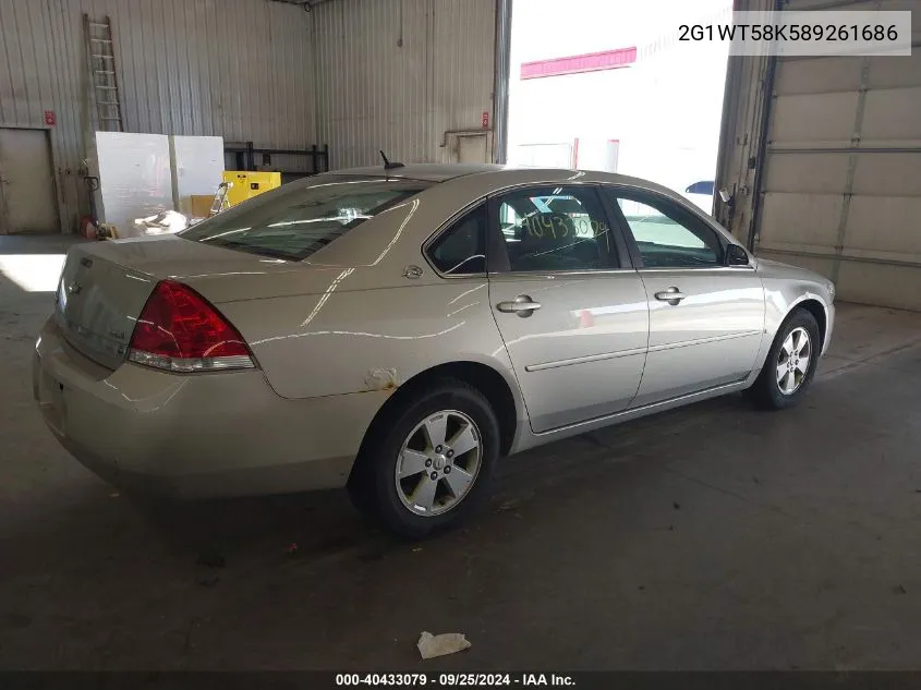 2008 Chevrolet Impala Lt VIN: 2G1WT58K589261686 Lot: 40433079