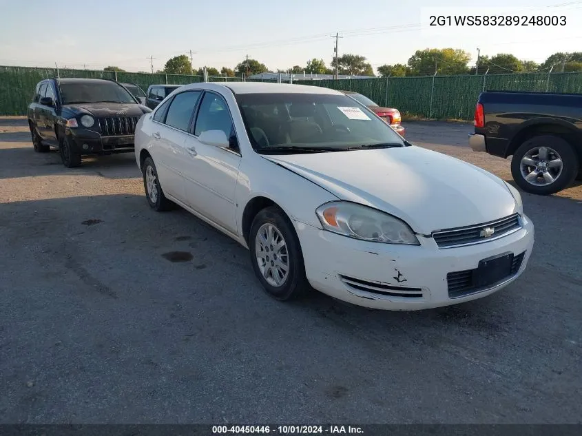 2G1WS583289248003 2008 Chevrolet Impala Police