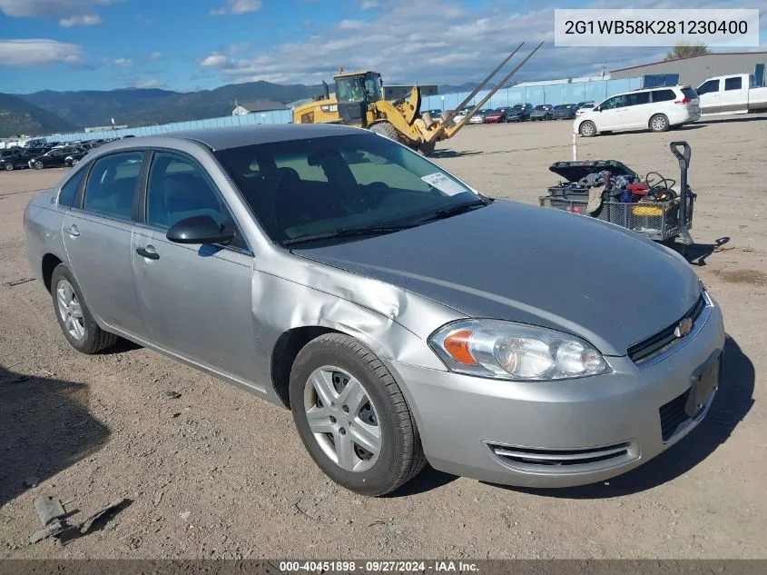 2008 Chevrolet Impala Ls VIN: 2G1WB58K281230400 Lot: 40451898