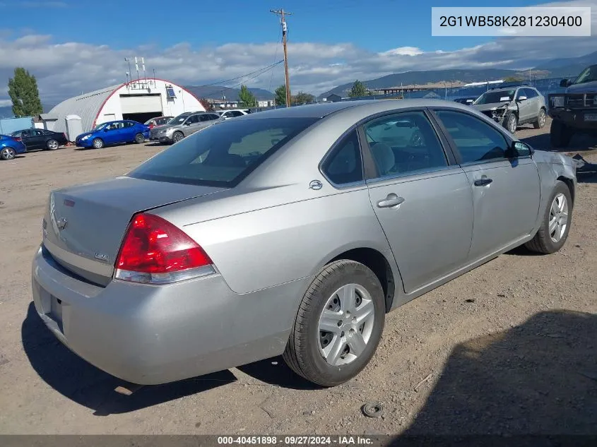 2008 Chevrolet Impala Ls VIN: 2G1WB58K281230400 Lot: 40451898