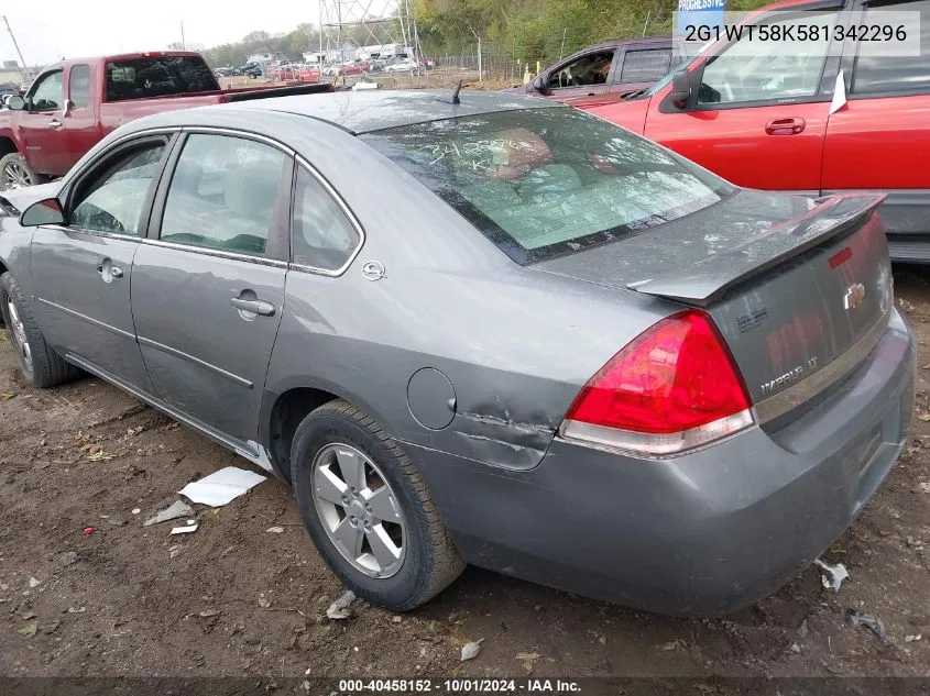 2008 Chevrolet Impala Lt VIN: 2G1WT58K581342296 Lot: 40458152