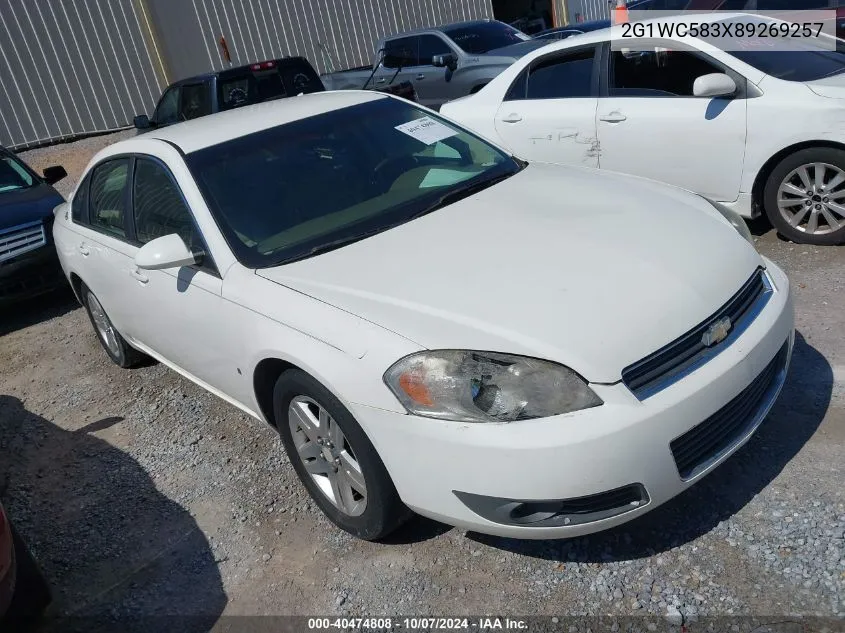 2008 Chevrolet Impala Lt VIN: 2G1WC583X89269257 Lot: 40474808