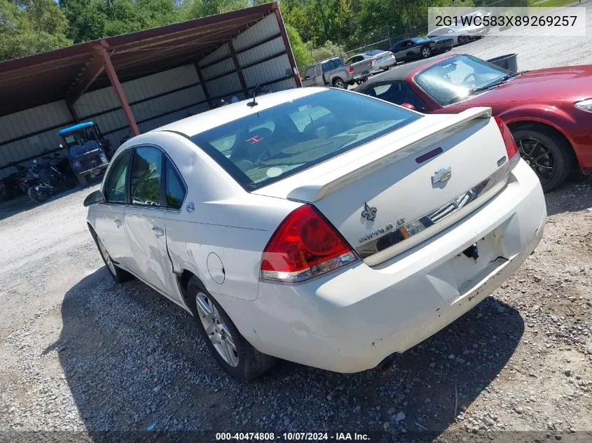 2008 Chevrolet Impala Lt VIN: 2G1WC583X89269257 Lot: 40474808