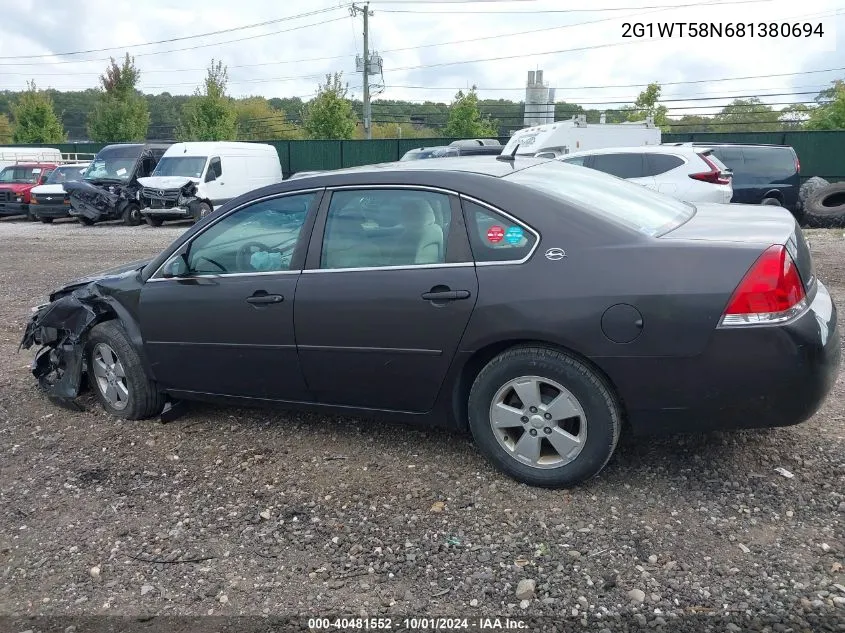 2008 Chevrolet Impala Lt VIN: 2G1WT58N681380694 Lot: 40481552