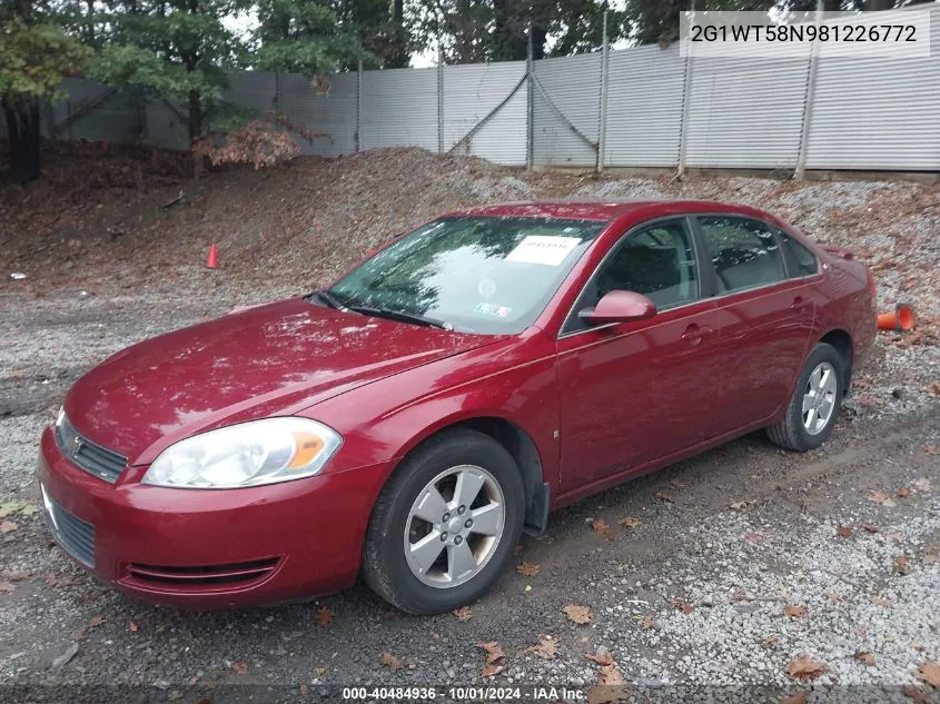 2008 Chevrolet Impala Lt VIN: 2G1WT58N981226772 Lot: 40484936