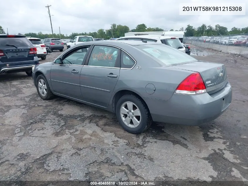 2008 Chevrolet Impala Lt VIN: 2G1WT58K981215308 Lot: 40485818