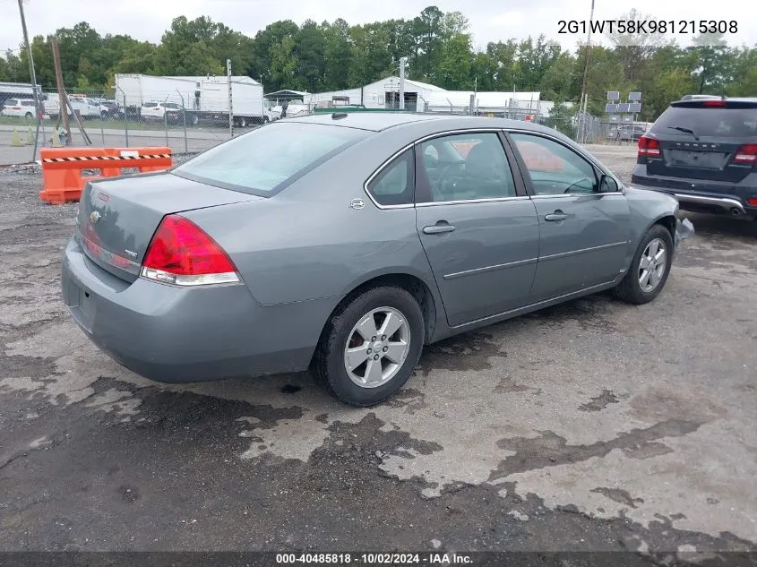 2008 Chevrolet Impala Lt VIN: 2G1WT58K981215308 Lot: 40485818