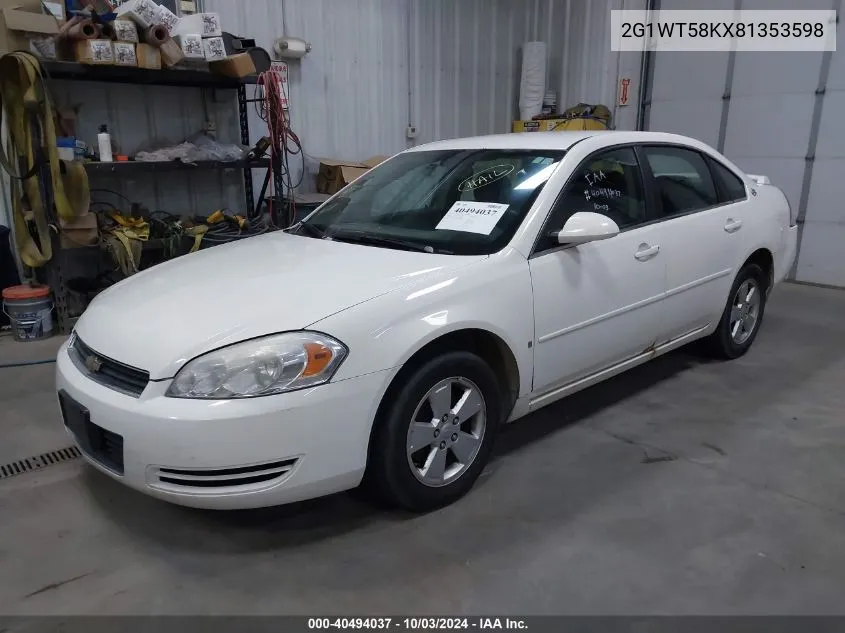 2G1WT58KX81353598 2008 Chevrolet Impala Lt