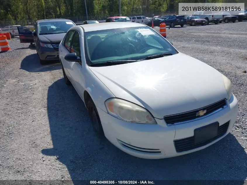 2008 Chevrolet Impala Ls VIN: 2G1WB58K589181596 Lot: 40498305