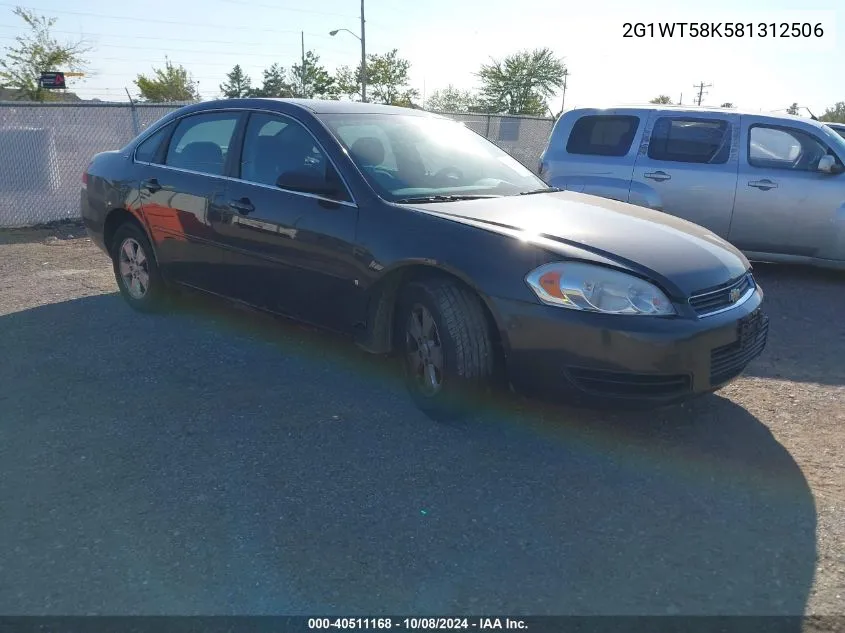 2008 Chevrolet Impala Lt VIN: 2G1WT58K581312506 Lot: 40511168