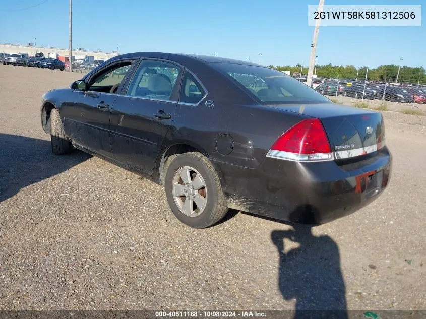 2008 Chevrolet Impala Lt VIN: 2G1WT58K581312506 Lot: 40511168