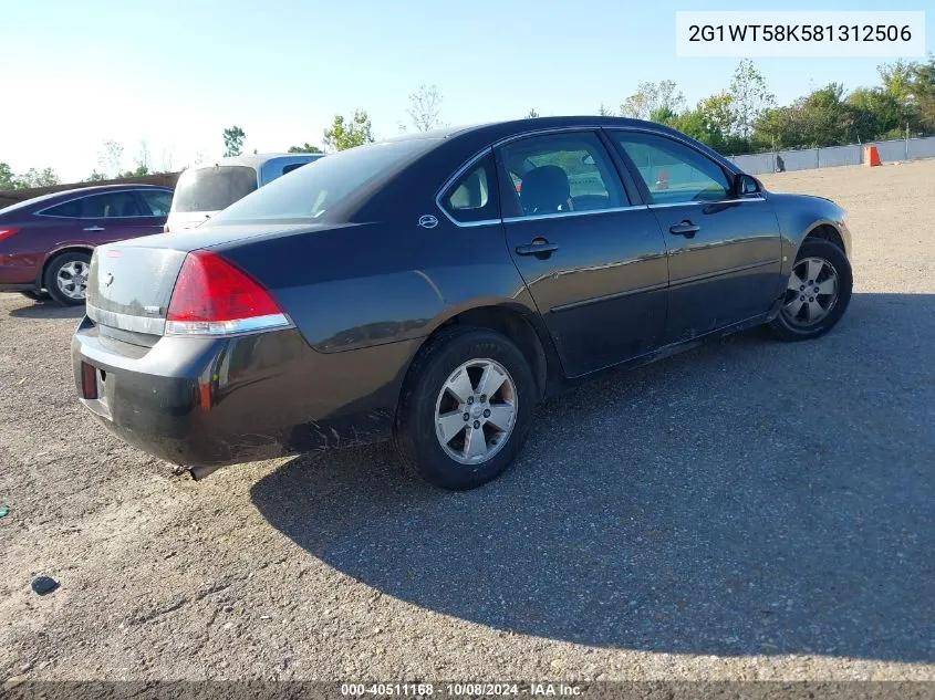 2008 Chevrolet Impala Lt VIN: 2G1WT58K581312506 Lot: 40511168