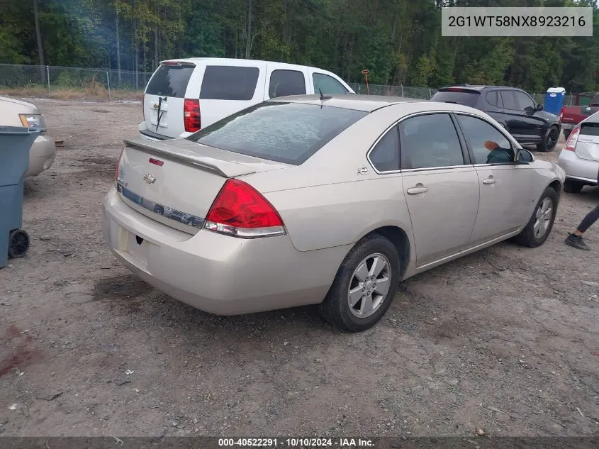 2008 Chevrolet Impala Lt VIN: 2G1WT58NX8923216 Lot: 40522291