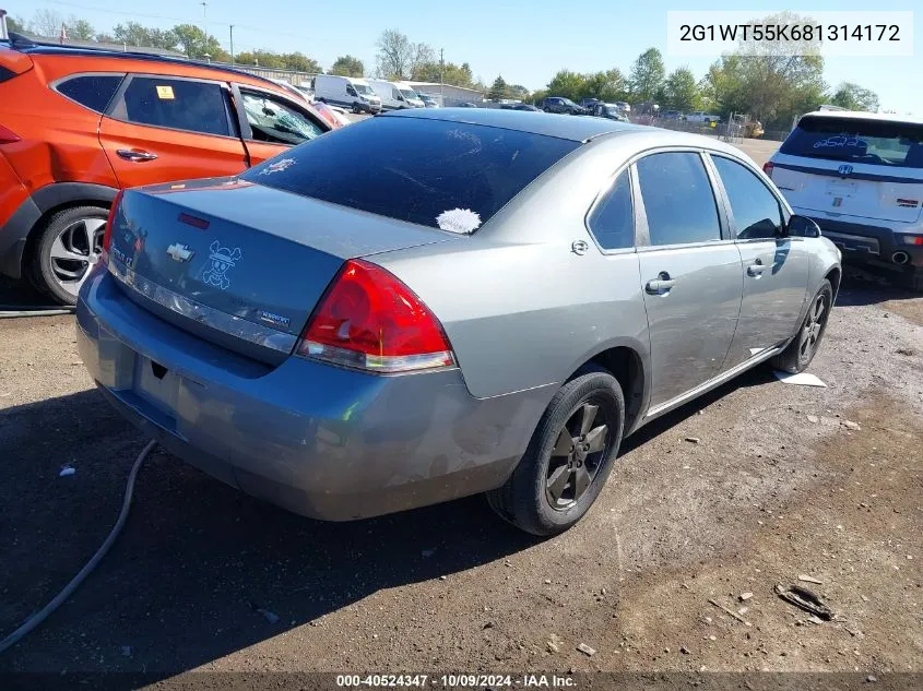 2008 Chevrolet Impala Lt VIN: 2G1WT55K681314172 Lot: 40524347