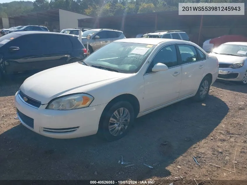 2008 Chevrolet Impala Police VIN: 2G1WS553981245943 Lot: 40526053