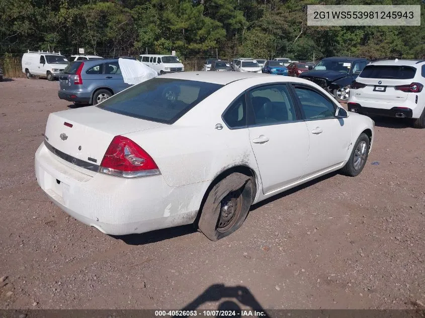 2008 Chevrolet Impala Police VIN: 2G1WS553981245943 Lot: 40526053