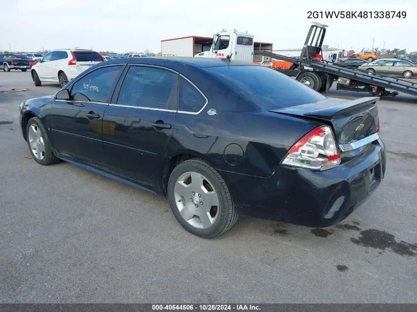 2008 Chevrolet Impala Lt VIN: 2G1WV58K481338749 Lot: 40544506