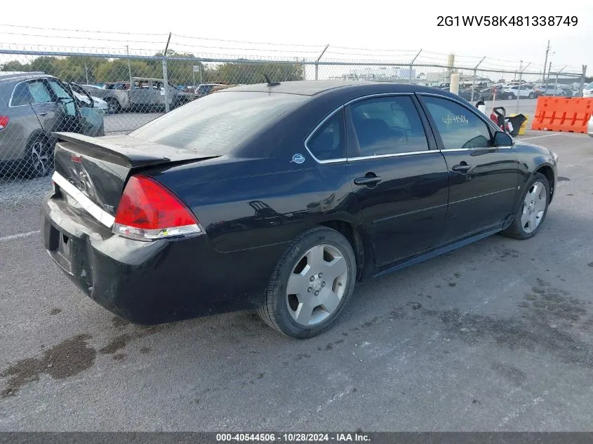 2008 Chevrolet Impala Lt VIN: 2G1WV58K481338749 Lot: 40544506