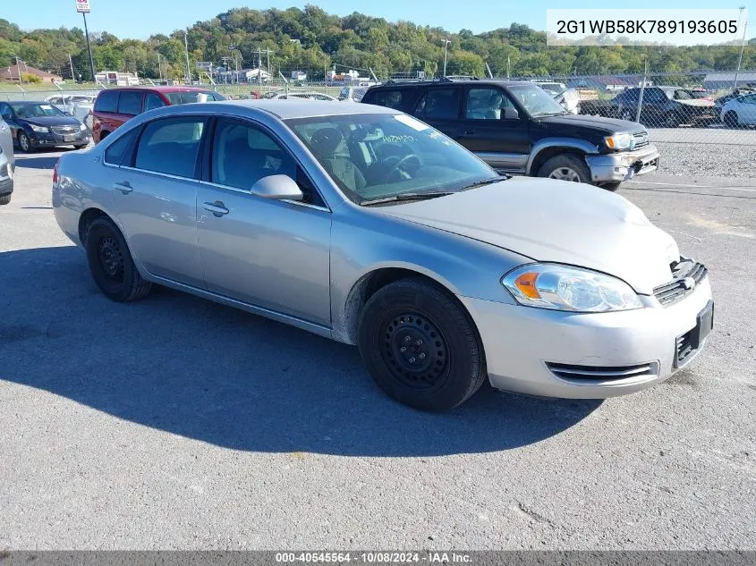 2008 Chevrolet Impala Ls VIN: 2G1WB58K789193605 Lot: 40545564