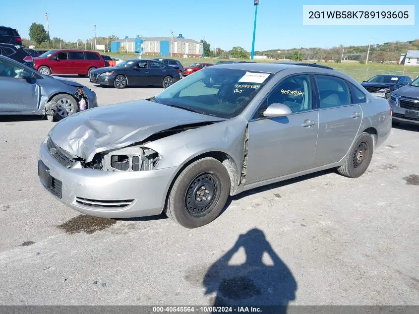 2008 Chevrolet Impala Ls VIN: 2G1WB58K789193605 Lot: 40545564