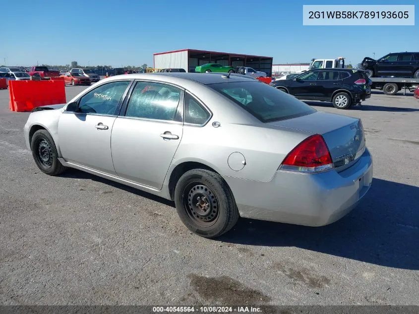 2008 Chevrolet Impala Ls VIN: 2G1WB58K789193605 Lot: 40545564