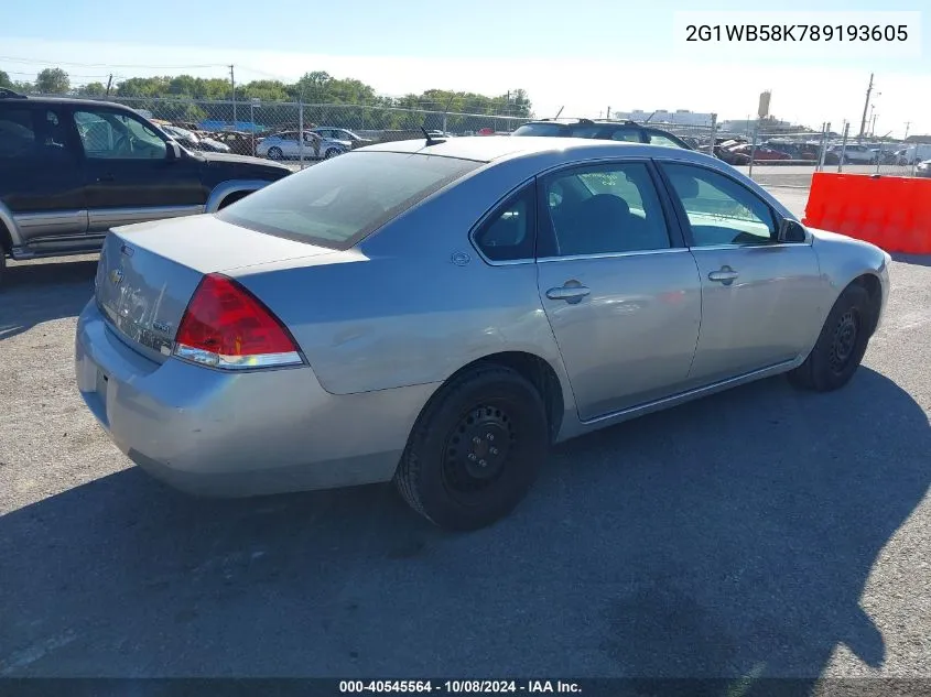 2008 Chevrolet Impala Ls VIN: 2G1WB58K789193605 Lot: 40545564