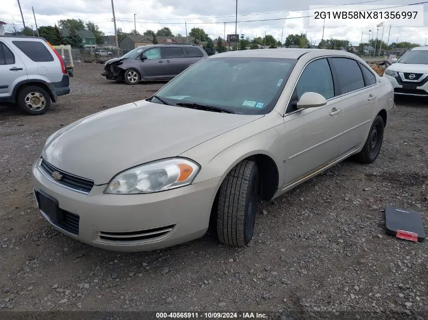 2G1WB58NX81356997 2008 Chevrolet Impala Ls