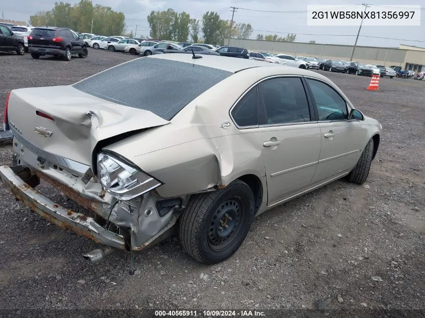 2008 Chevrolet Impala Ls VIN: 2G1WB58NX81356997 Lot: 40565911