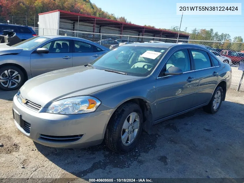 2008 Chevrolet Impala Lt VIN: 2G1WT55N381224424 Lot: 40609505