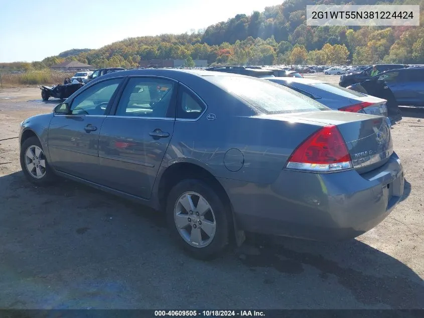 2008 Chevrolet Impala Lt VIN: 2G1WT55N381224424 Lot: 40609505