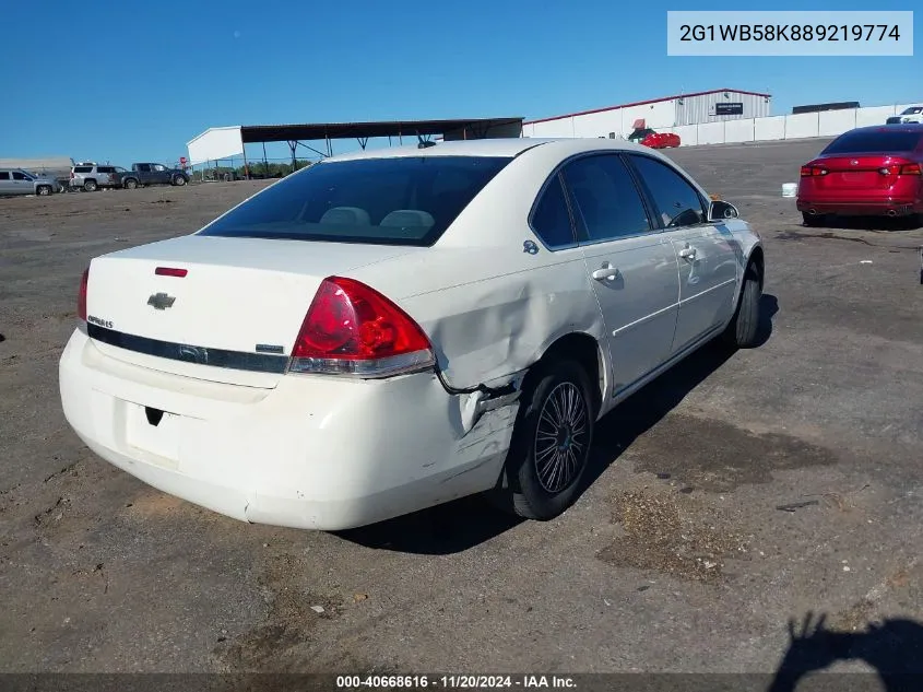 2008 Chevrolet Impala Ls VIN: 2G1WB58K889219774 Lot: 40668616