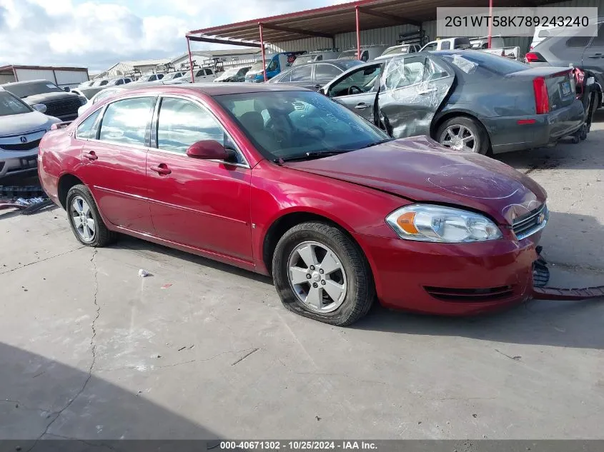 2008 Chevrolet Impala Lt VIN: 2G1WT58K789243240 Lot: 40671302