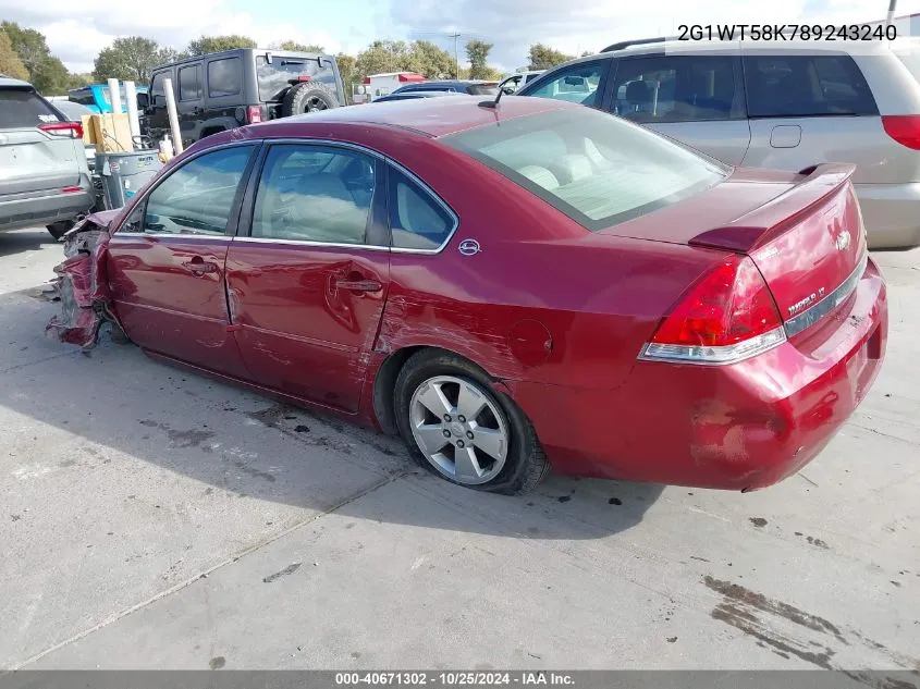 2008 Chevrolet Impala Lt VIN: 2G1WT58K789243240 Lot: 40671302