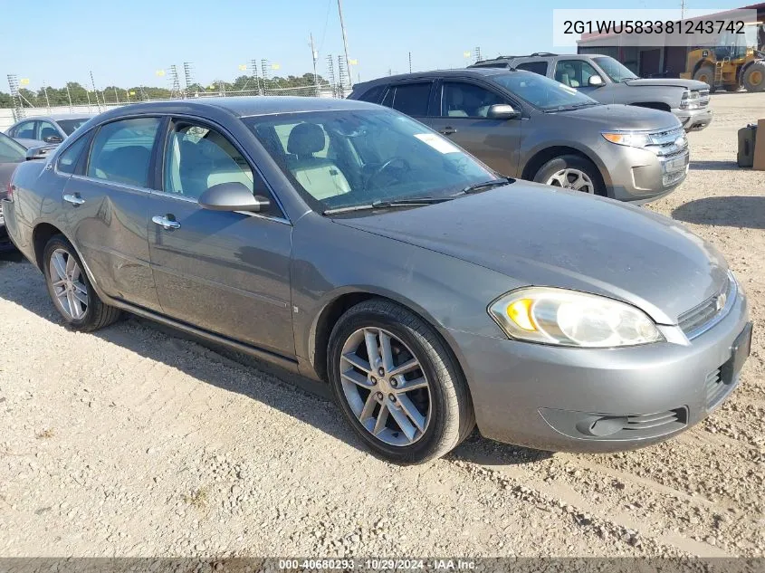 2008 Chevrolet Impala Ltz VIN: 2G1WU583381243742 Lot: 40680293