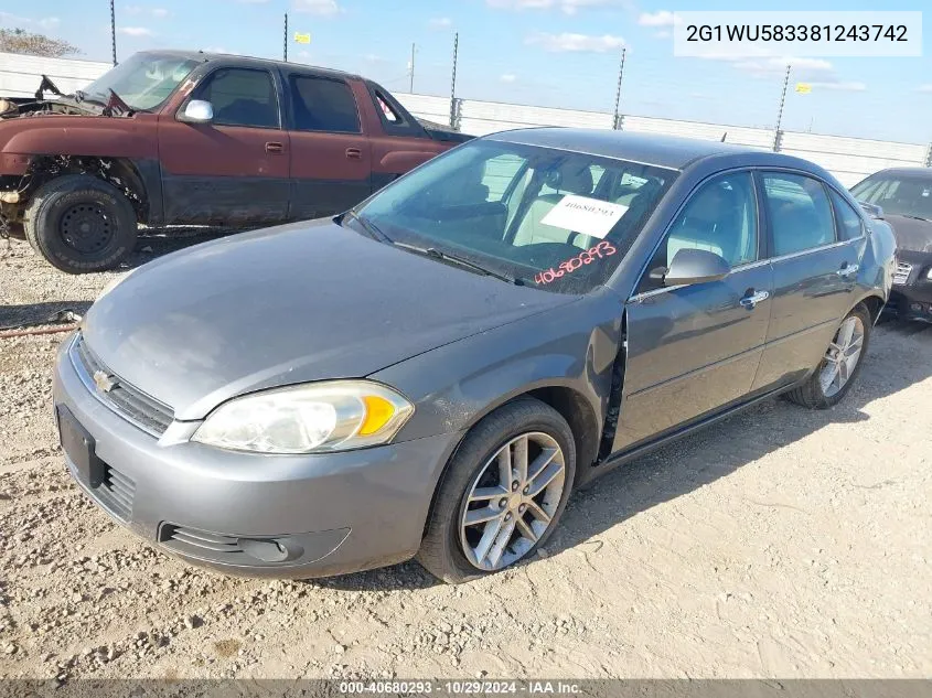 2008 Chevrolet Impala Ltz VIN: 2G1WU583381243742 Lot: 40680293