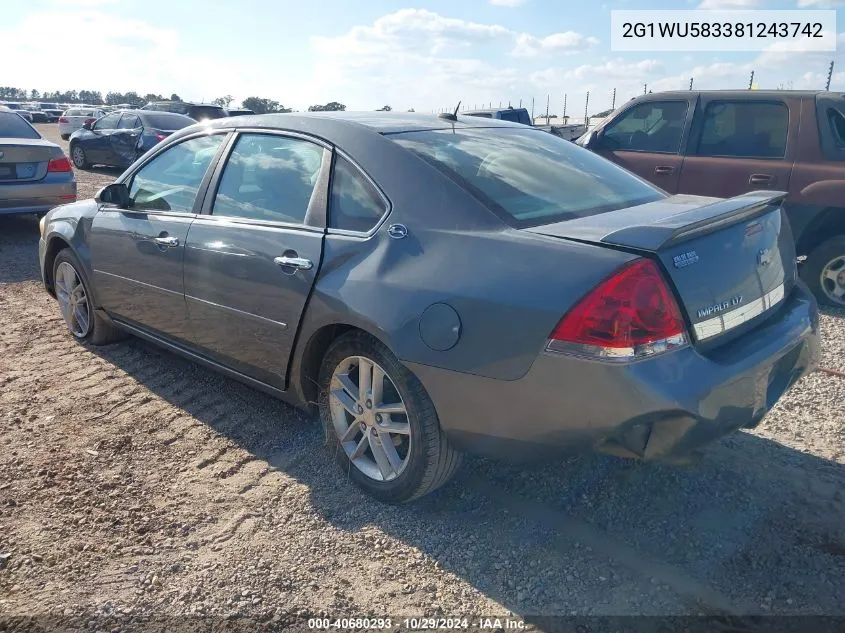 2008 Chevrolet Impala Ltz VIN: 2G1WU583381243742 Lot: 40680293