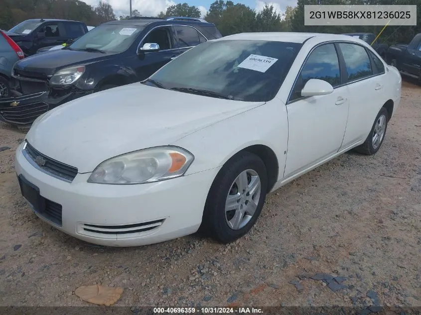 2008 Chevrolet Impala Ls VIN: 2G1WB58KX81236025 Lot: 40696359