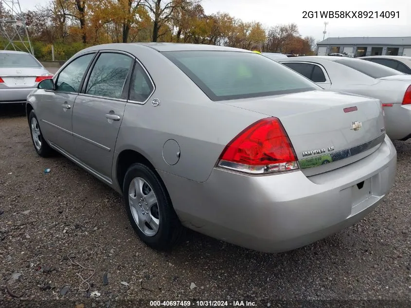 2008 Chevrolet Impala Ls VIN: 2G1WB58KX89214091 Lot: 40697459