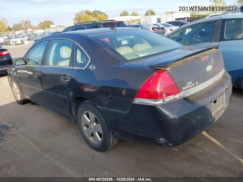 2008 Chevrolet Impala Lt VIN: 2G1WT58N181380277 Lot: 40729256