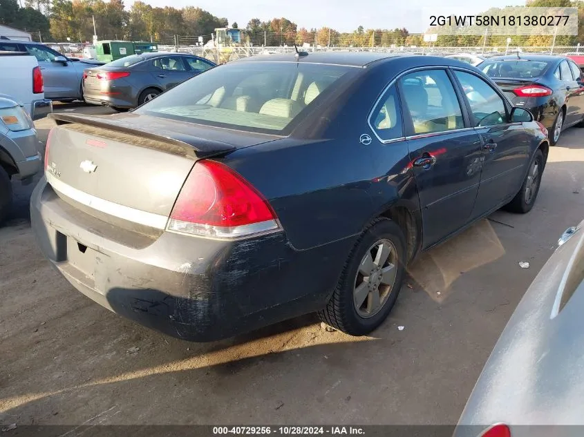 2008 Chevrolet Impala Lt VIN: 2G1WT58N181380277 Lot: 40729256