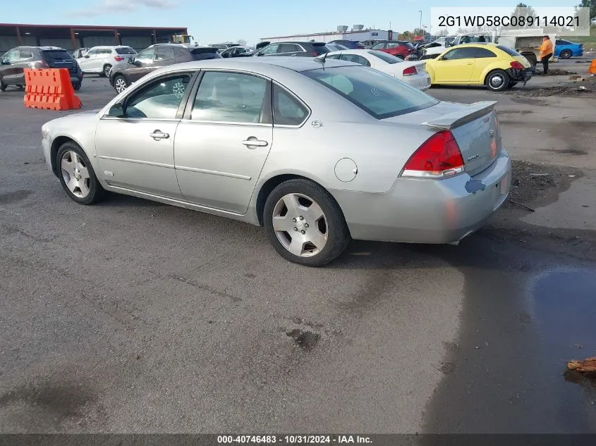 2008 Chevrolet Impala Ss VIN: 2G1WD58C089114021 Lot: 40746483