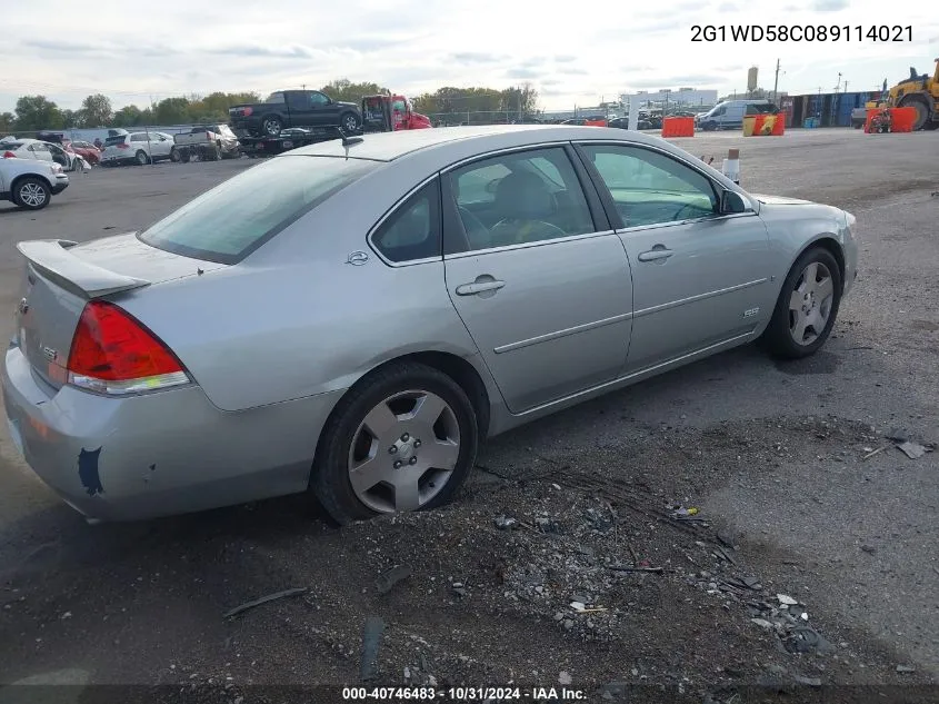 2008 Chevrolet Impala Ss VIN: 2G1WD58C089114021 Lot: 40746483