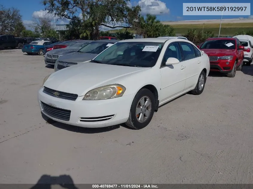 2008 Chevrolet Impala Lt VIN: 2G1WT58K589192997 Lot: 40769477