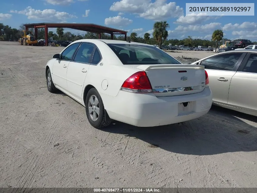 2008 Chevrolet Impala Lt VIN: 2G1WT58K589192997 Lot: 40769477