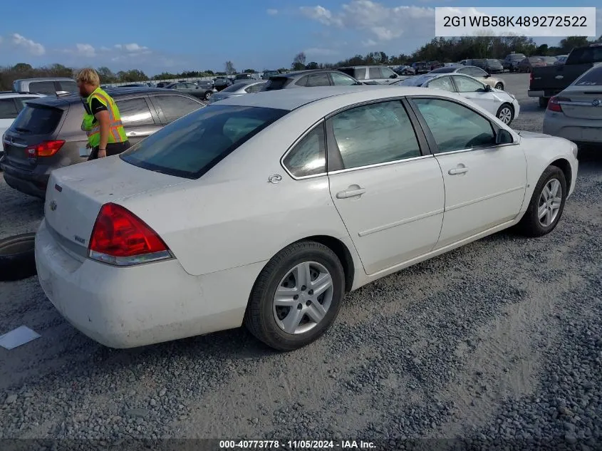 2008 Chevrolet Impala Ls VIN: 2G1WB58K489272522 Lot: 40773778