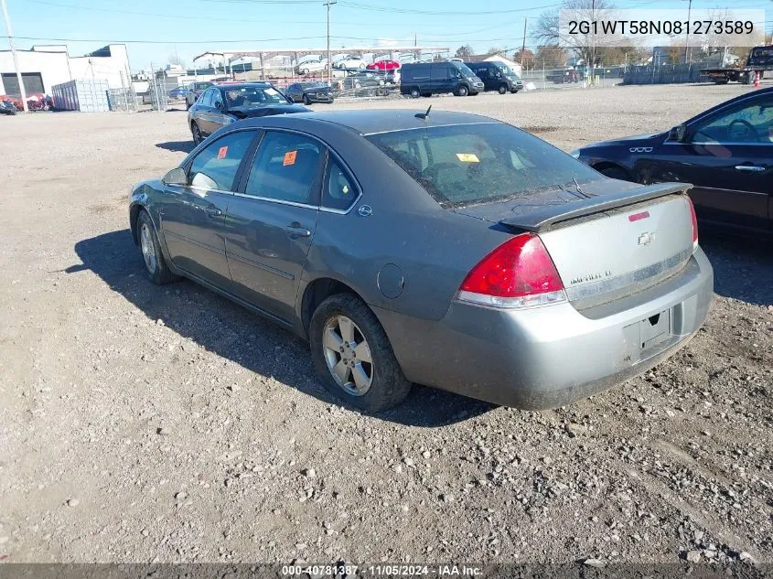 2008 Chevrolet Impala Lt VIN: 2G1WT58N081273589 Lot: 40781387