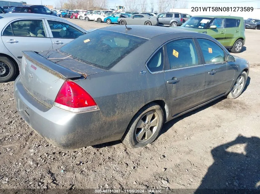 2008 Chevrolet Impala Lt VIN: 2G1WT58N081273589 Lot: 40781387