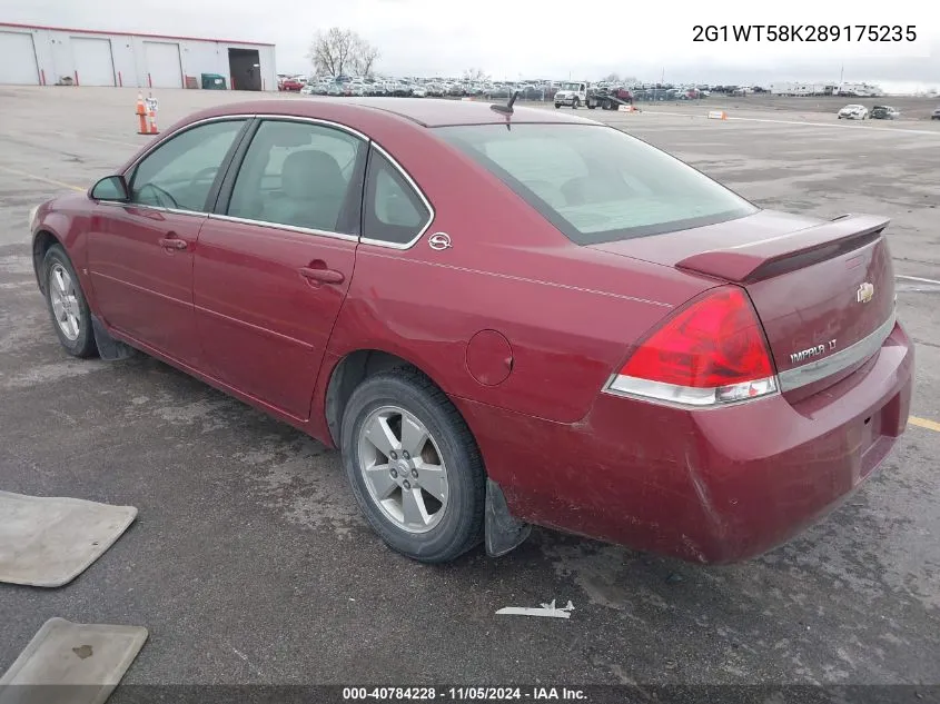 2008 Chevrolet Impala Lt VIN: 2G1WT58K289175235 Lot: 40784228