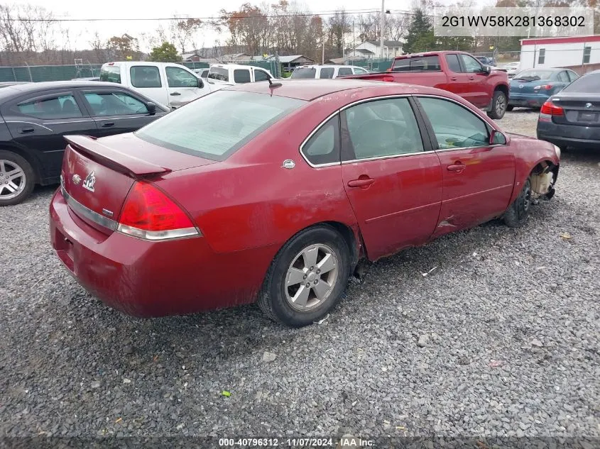 2008 Chevrolet Impala Lt 50Th Anniversary VIN: 2G1WV58K281368302 Lot: 40796312