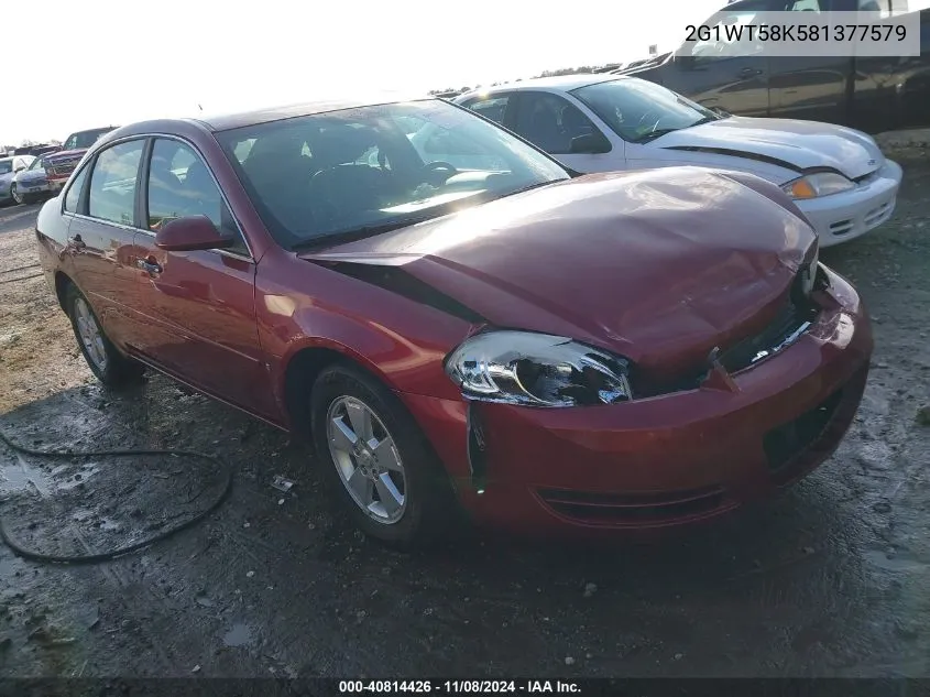 2008 Chevrolet Impala Lt VIN: 2G1WT58K581377579 Lot: 40814426